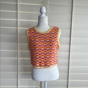 ZARA Colorful Geometric Knit Sleeveless Top M
